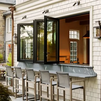 Alufront Aluminium Tempered Glass Bi Folding Windows Horizontal Folding Auto Local Window Aluminium Bifold Window