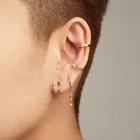 Jewelry Brass Earrings Brassbrass Gemnel Jewelry Brass 18K Gold Plated Trendy Diamond Hoop Cheap Earrings For Women