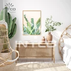 Home Banana Wall Decor INTCO Home Decoration Wall Hanging Green Banana Tree Green Plant Picture Framed Art