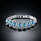 Design Bracelet Classic Design Angel'S Tears Oval Blue Diamond Bracelet