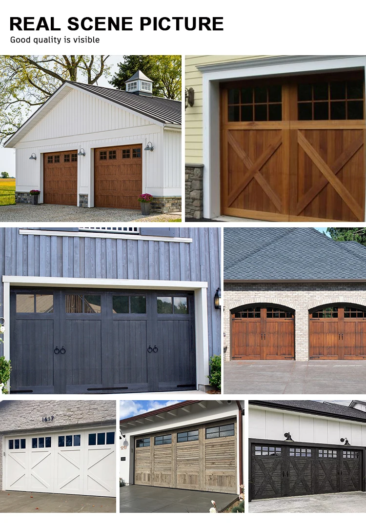 Manufacturer Direct Fumigation-free Wooden Garage Doors with Glass 13