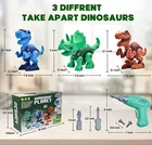Model Huiye Diy Dissmounting Dinosaur Model Assemble Toys For Kids Educational Animal Set With Drill