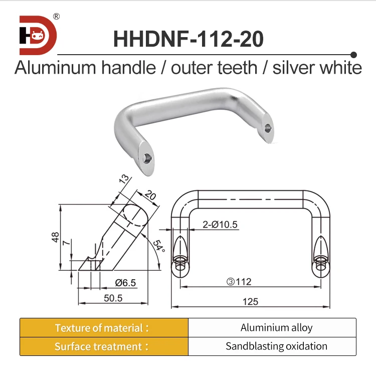 HHDNFA112-128 Aluminum Alloy Angle Handle Mechanical Equipment Cabinet Door Round Reinforced Handle Door Handle factory