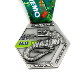 zinc alloy soft enamel metal 5K running marathon race sport custom medal