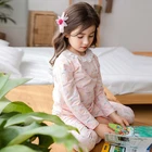 Children's Pajamas Set BELALU Children's Pure Cotton Pajamas Pink Peach Pajamas Comfortable Homewear Set