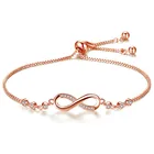 925 Sterling Silver Bracelet Infinity Jewelry Chain Bracelet With Crystal