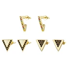 SCE1302 New Design 925 Sterling Silver Gold Plated Simple Triangle Stud Earrings