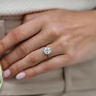 Diamond Ring 14k Yellow Gold 1 Ct Moissanite Diamond Engagement Wedding Ring