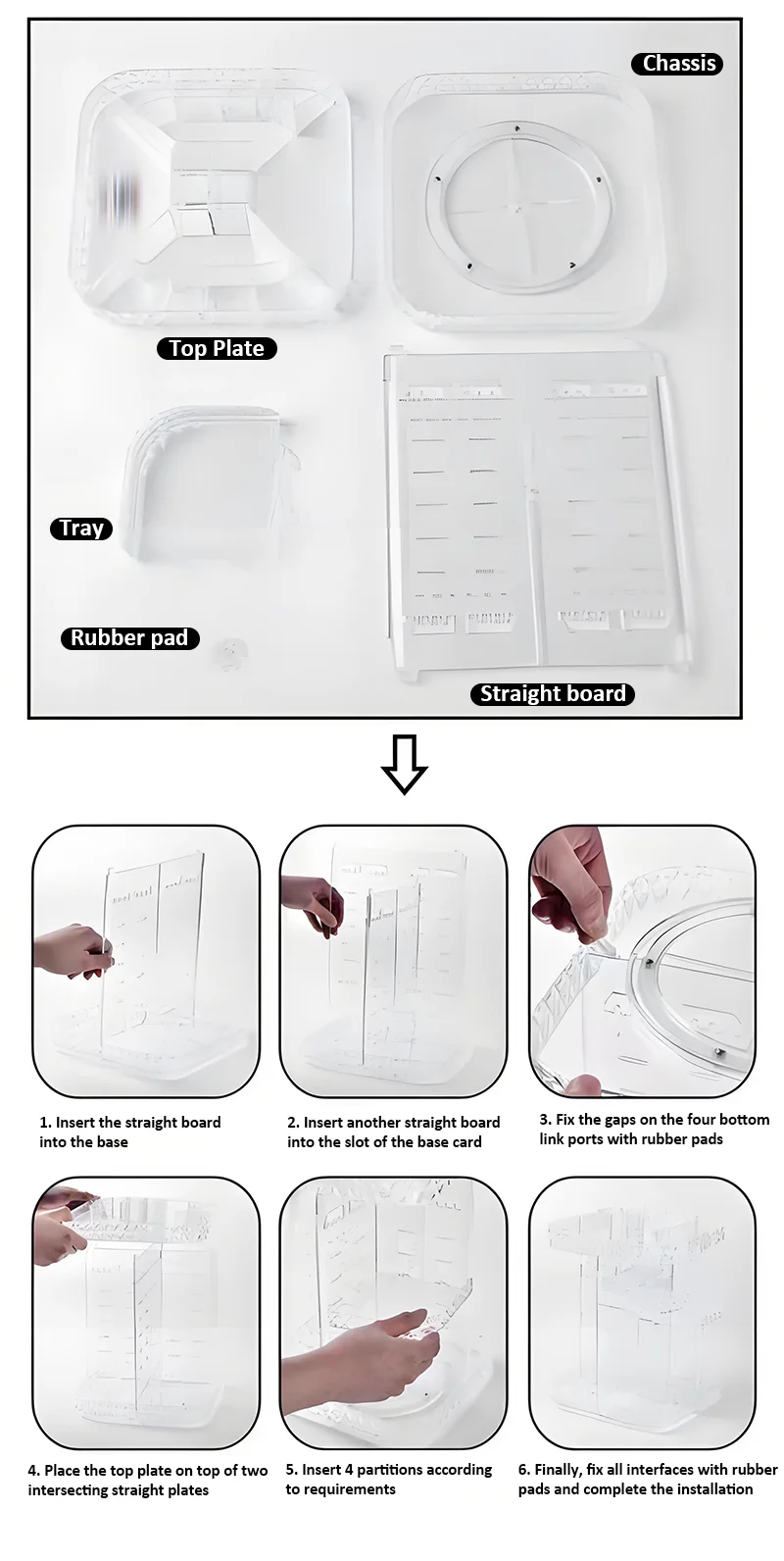 product hot products light luxury 360 degree rotating transparent plastic adjustable cosmetic organiser rotating make up organiser-10