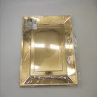 Plated Fruit Wholesale Disposable Gold Plated Plastic Rectangular Snack Fruit Serving Tray For Wedding Party