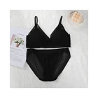 Lingerie 2021 Multiple Colour Comfortable Simplicity Silk 2 Piece Lingerie Bra Set Lace