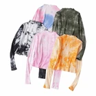 T-shirt Women's Fashion Tie-dye Long Sleeve High-necked Tight Stretch T-shirt