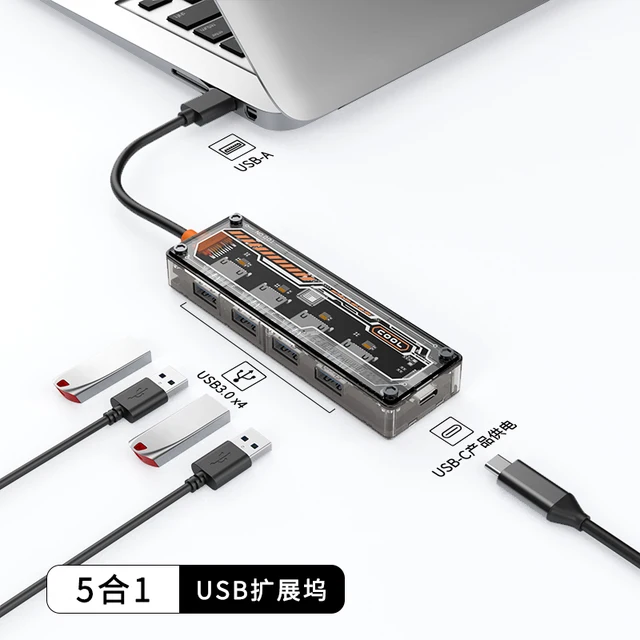 4 in 1 USB C Hub Adapter Converter Type C USB3.0 Fast Charge Hub Charging Docking Station