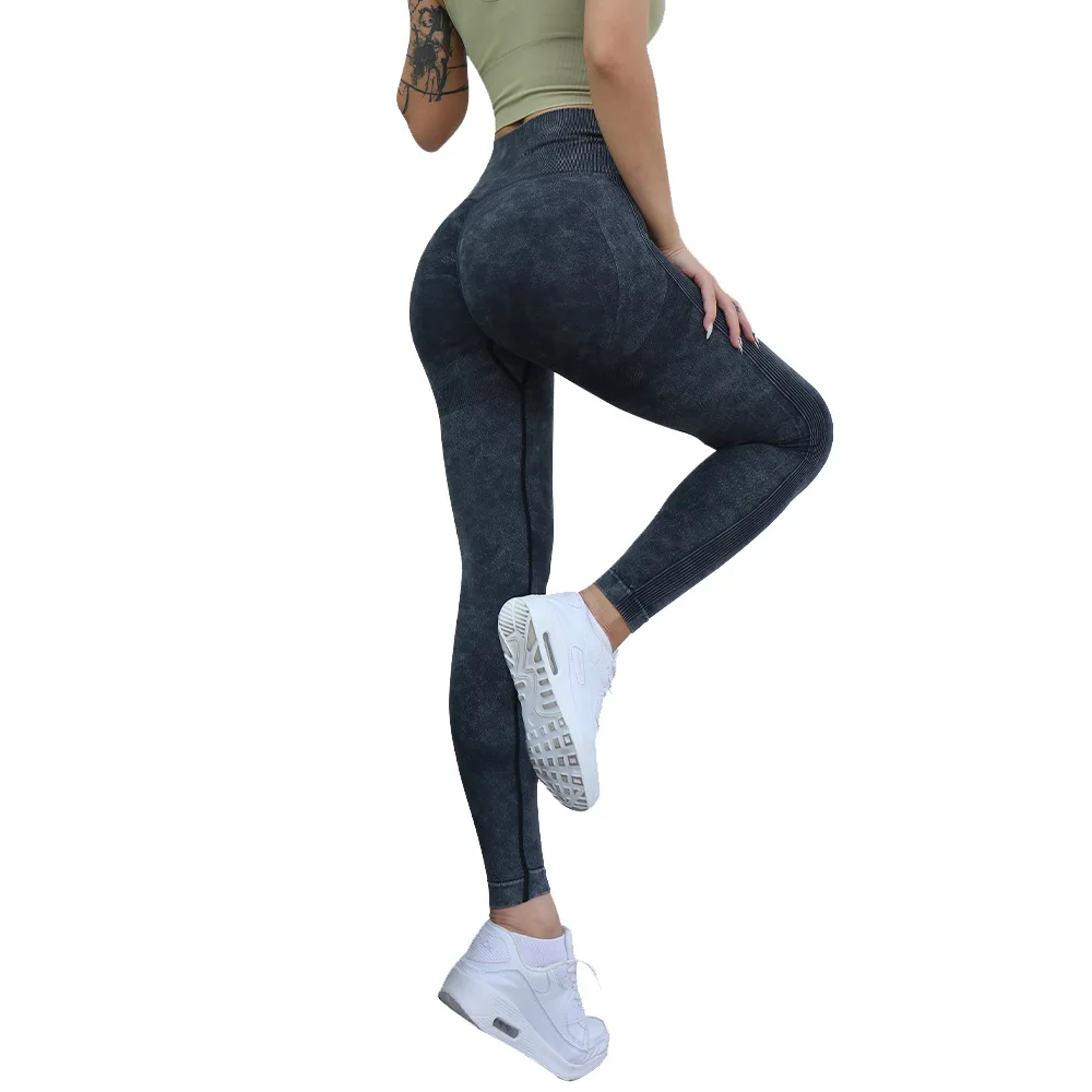 Good Price Seamless Washed Scrubbed Yoga Leggings Pants Sport Femme Butt Lift Leggings Seamless Yoga Pants For Woman