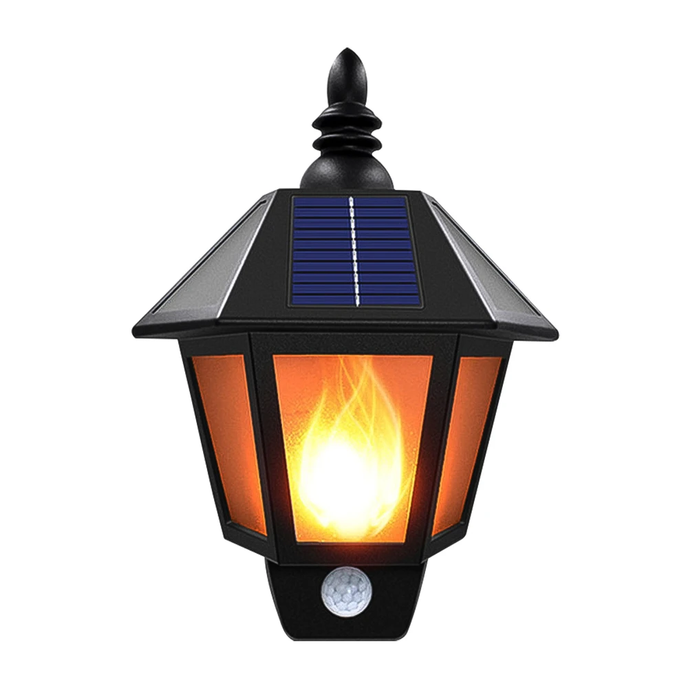 solar flickering flame wall lights