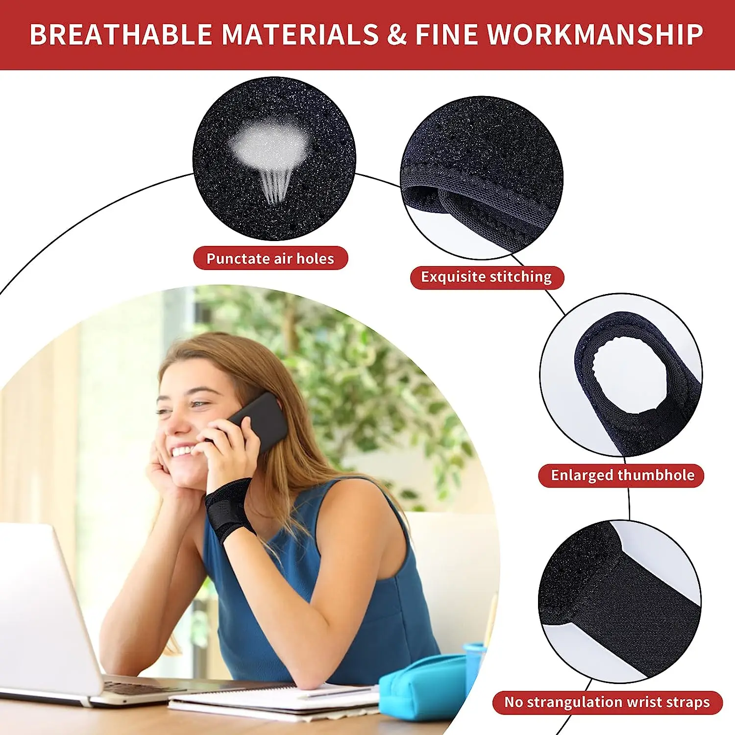 Doctor Developed Premium Neoprene Wrist Support Wrist Brace, Wrist Strap Hand Support Suitable for Both Hands
