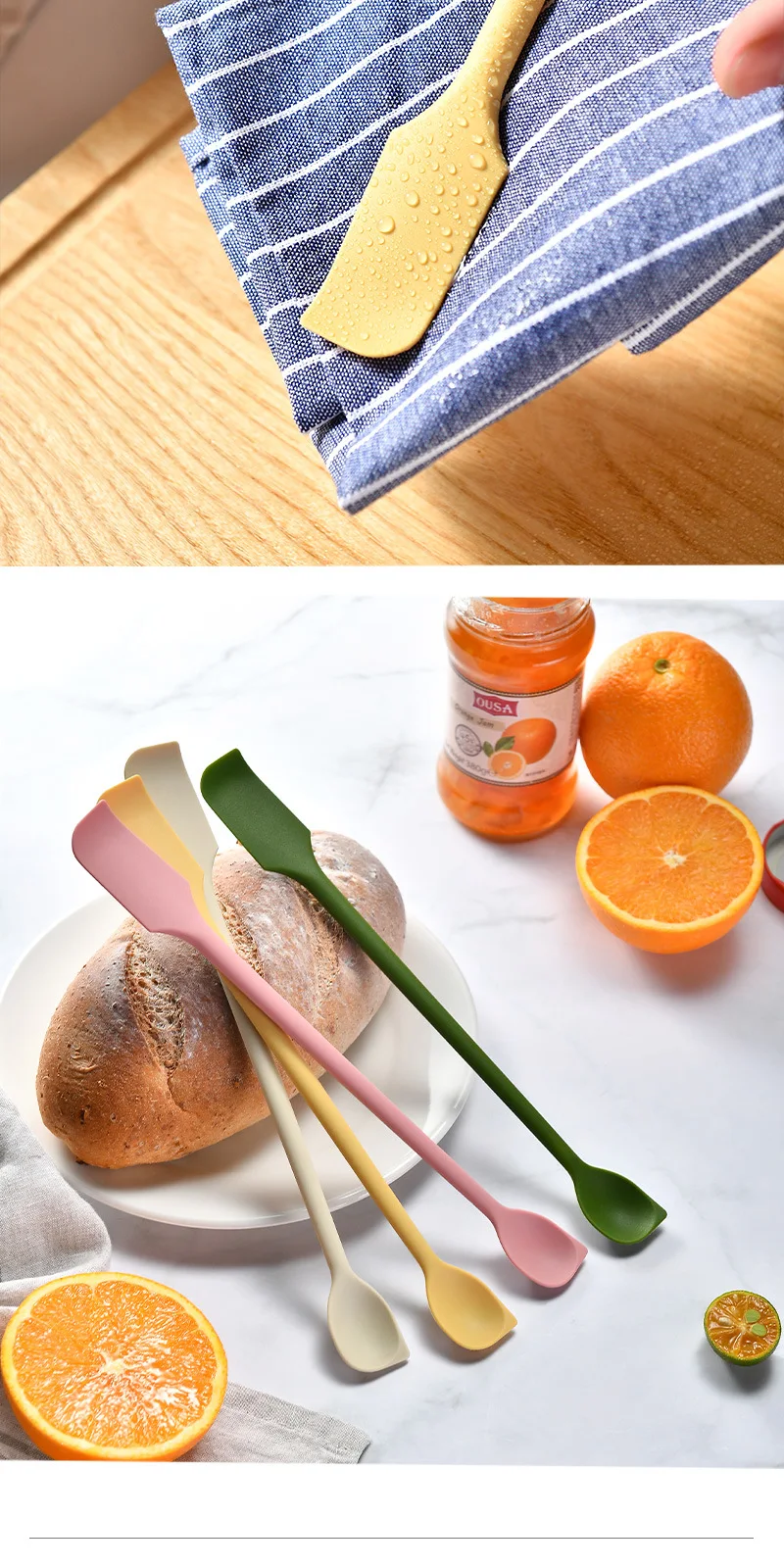 Kitchen Silicone Jam Spatula Seasoning Spoon and Baking Scraper for Cake Cream Bread-Jam-Perfect Baking & Pastry Tools details