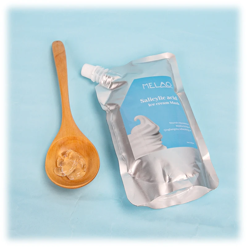 OEM Private Label Repairing Soothing Anti Acne Salicylic Acid Cleansing Ice Cream Facial Mask for face care
