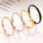 Titanium Fashion Simple Plating Smooth CIircle Couple Love Gift Titanium Steel Rose Gold Ring Jewelry