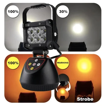 New 4 Modes Magnetic Base Portable Handlamps White Amber Strobe Work Light Rechargeable LED 90 Lighting and Circuitry Design 100