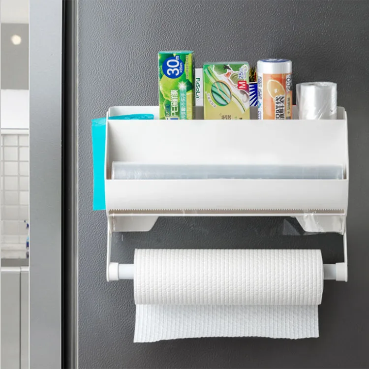 Kitchen Sticky Wall-Mounted Storage Rack Oil-Absorbing Paper Cling Film Spice Bottle Storage