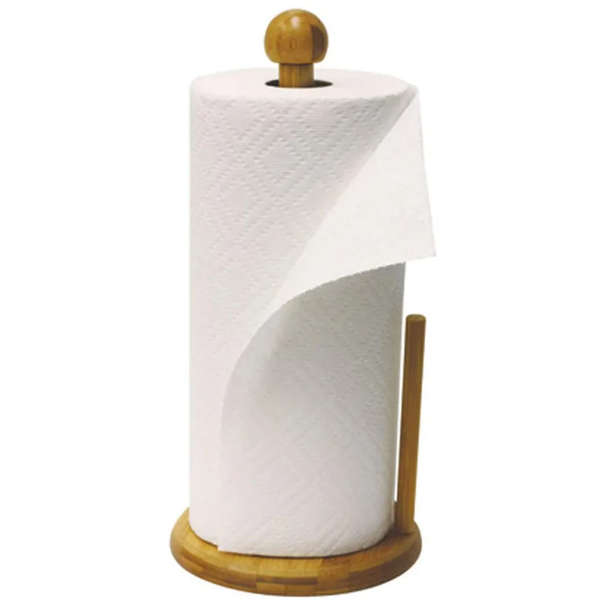 easy tear bamboo paper towel holder dispenser organizing stand