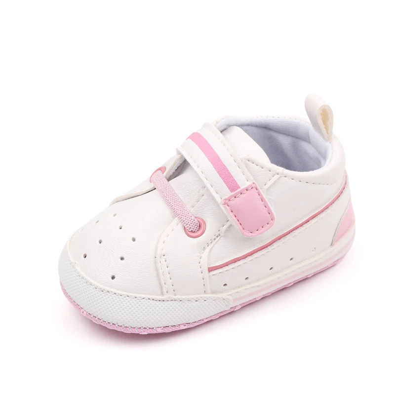0-1 Year Old Baby Shoes White PU Leather Sports Baby Shoes Leisure Toddler Shoes Spring and Autumn supplier