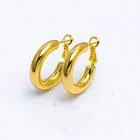 Earring Hoop Earrings Classic Brass Gold Earring Empty Inside Circle Huggie Jewelry Women Hoop Earrings With Clip