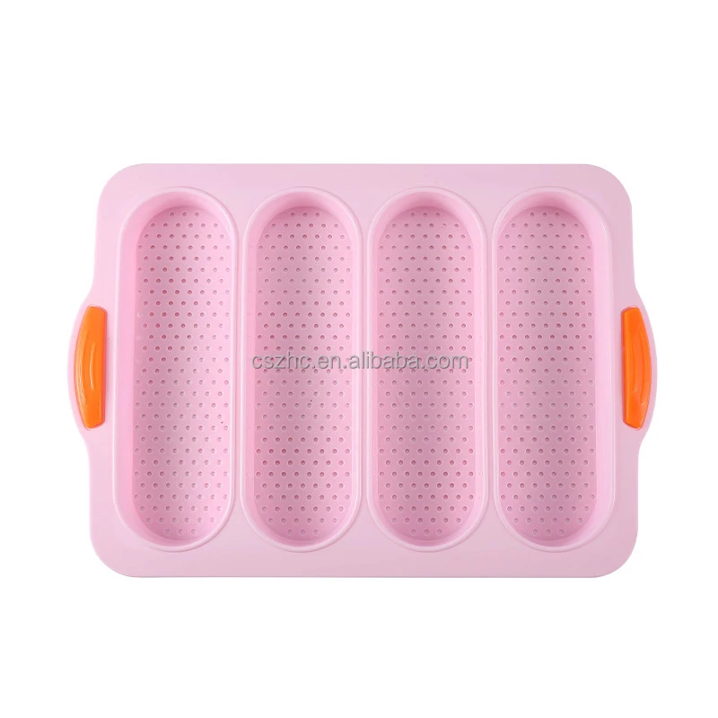 Perforated Nonstick 4 Wave Loaves French Toast Bread Baking Tray Silicone Baguette Pan Mold