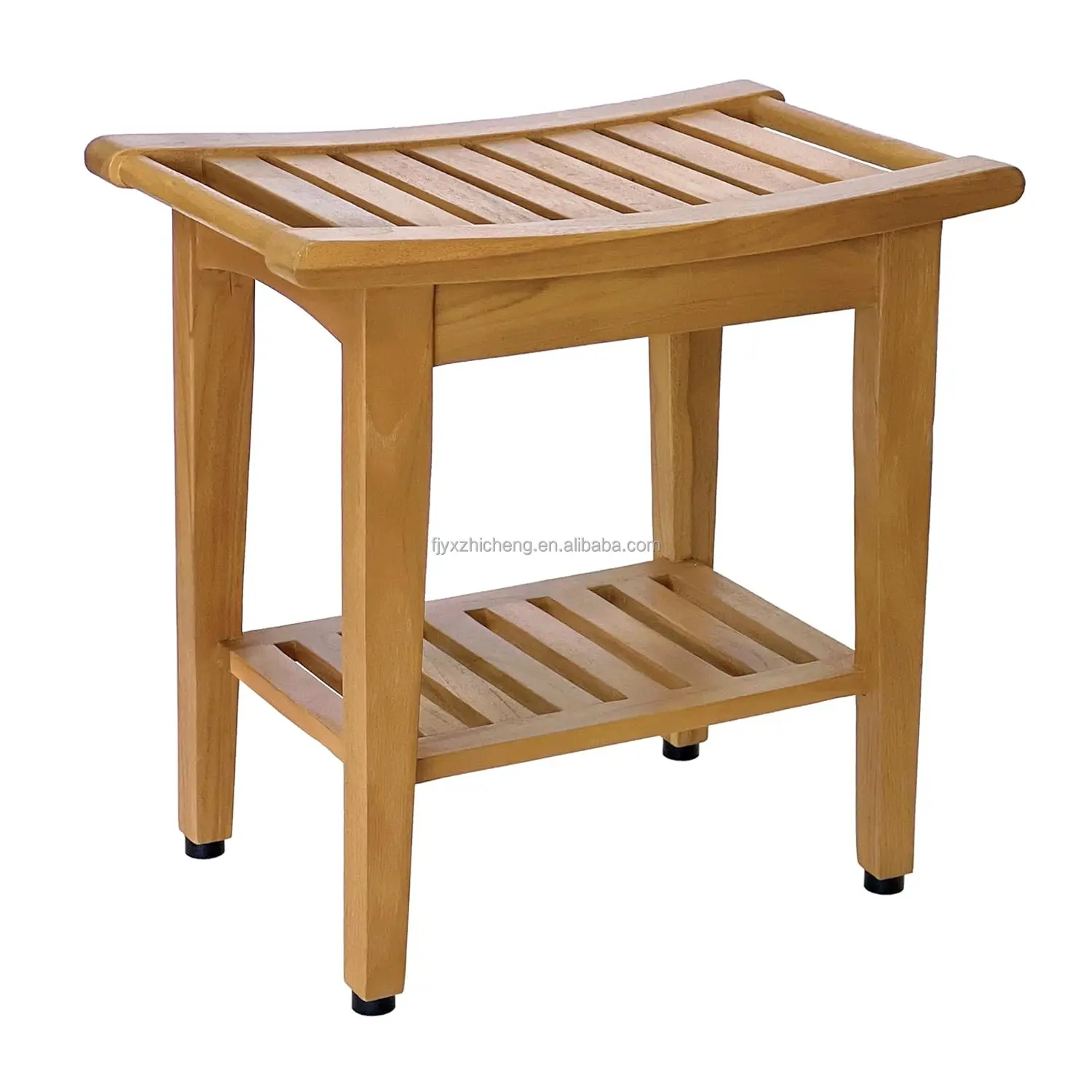 spa stool bench with bottom shelf fully assembled-3
