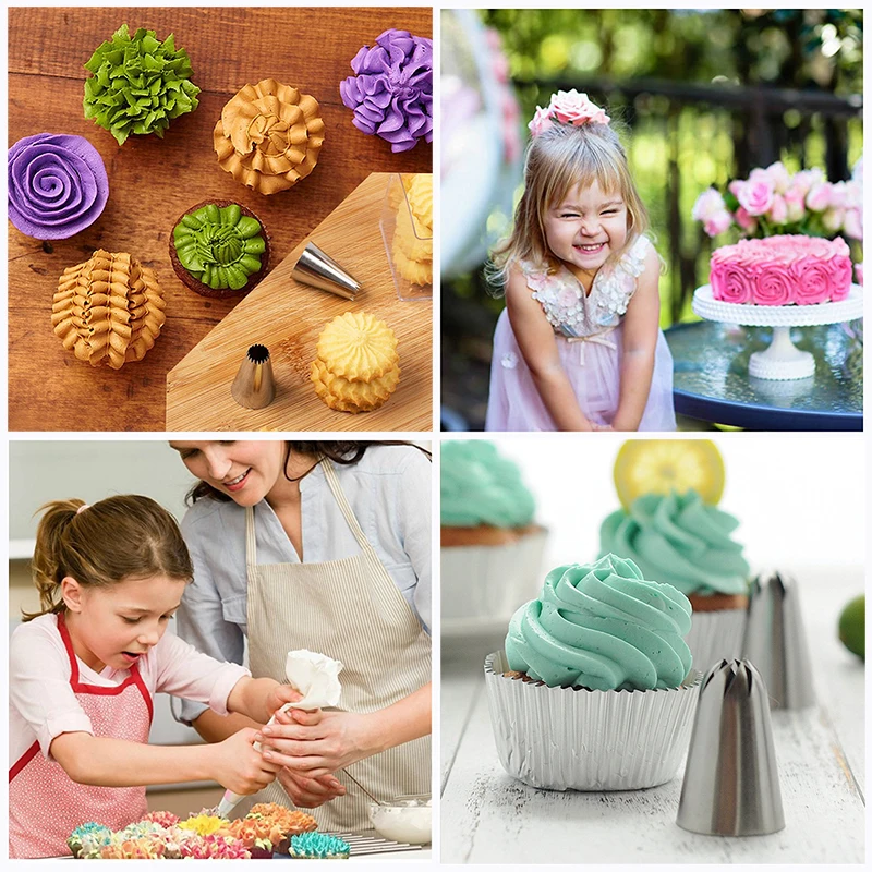CE 1 piece custom cheap pastry cupcake baking nozzles stainless steel hot sale cake decorating icing piping tips flowers leaves