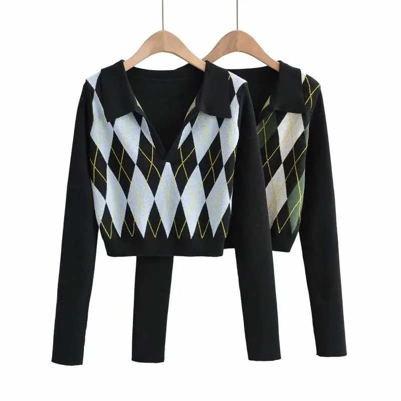 argyle sweater with collar