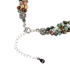 Bracelet Rows Twisted Gemstone Bracelet Rhodium Plated Twisted 3 Rows Beaded Twisted Bracelet