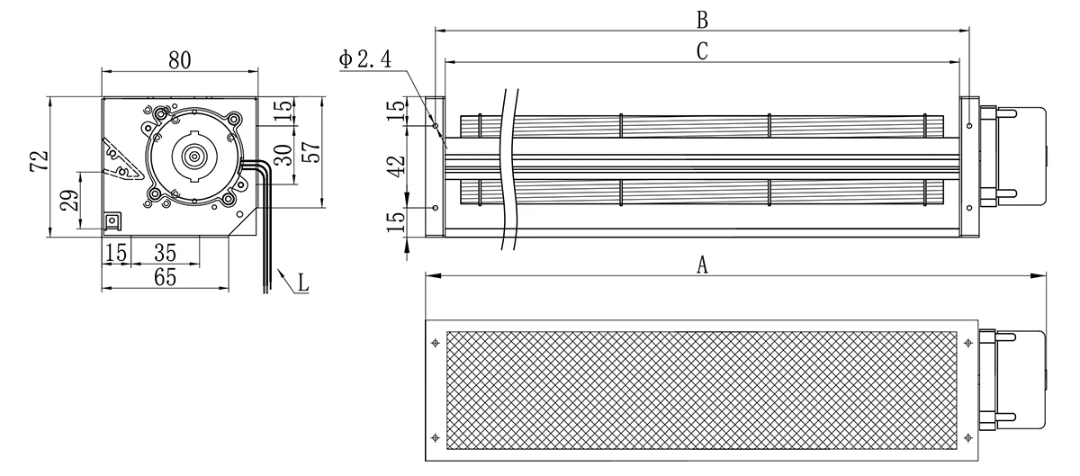 Cross Flow Fan, 220V, Tangential, 12V, 24V - detail 6