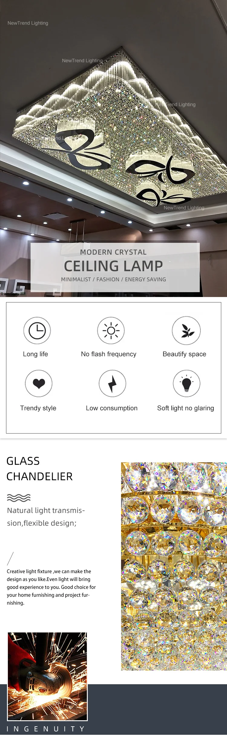 CPL-202 Custom Indoor Decoration Hotel Lobby Banquet Hall Luxury Large Square Round LED Chandelier Ceiling Light manufacture