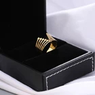Hip Hop Rings Rings Custom Hip Hop Gold Plated Letter V Stainless Stee Rings