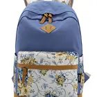China School For China Cheap Fashion Floral Canvas School Bag For Girls