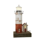 Wooden Crafts YBOX American Ocean Style Handmade Wooden Lighthouse Lantern In Resin Crafts