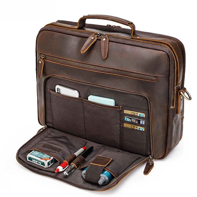 Custom made leather briefcase Clearance