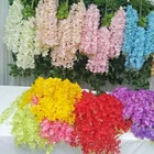 OurWarm Bulk Flores Artificiales Glisina Blumen Silk Hanging Artificial Flower Wisteria Vine For Wedding