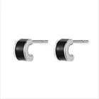Simple 925 Sterling Silver Custom Black Earrings Female Small Simple Simple Earrings Female Small Earrings