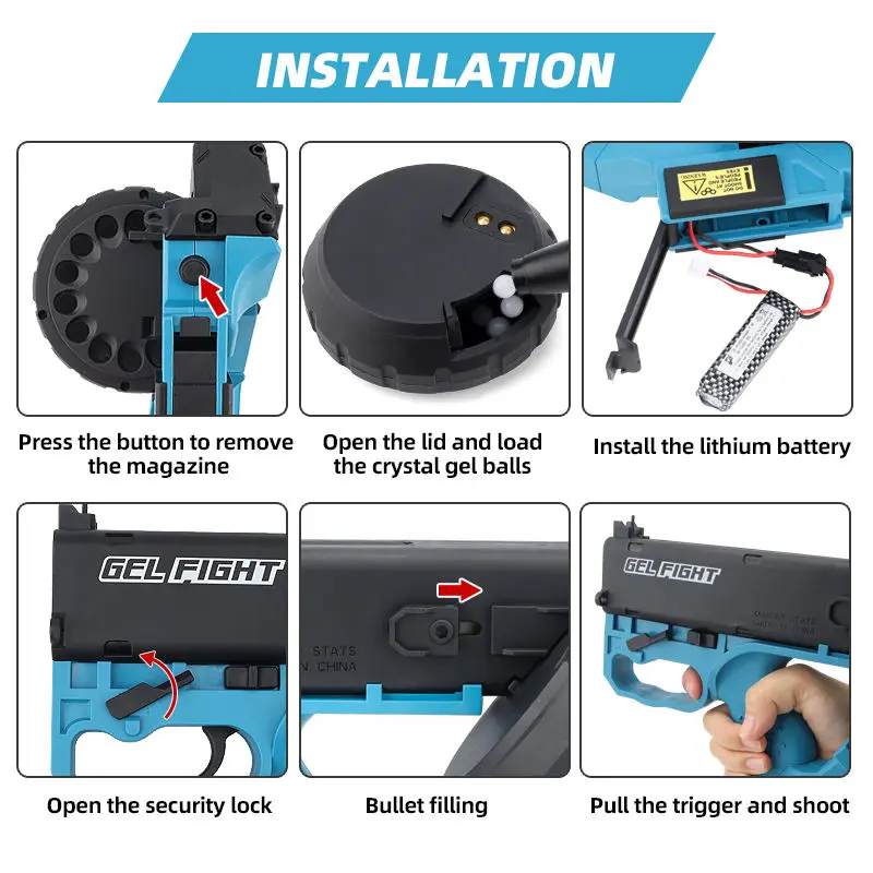 2023 Electric Gel Ball Launcher Gun Water Bullet Gel Ball Splatter Gun