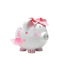 Dress Wholesale White Ceramic Coin Bank With Lace Dress