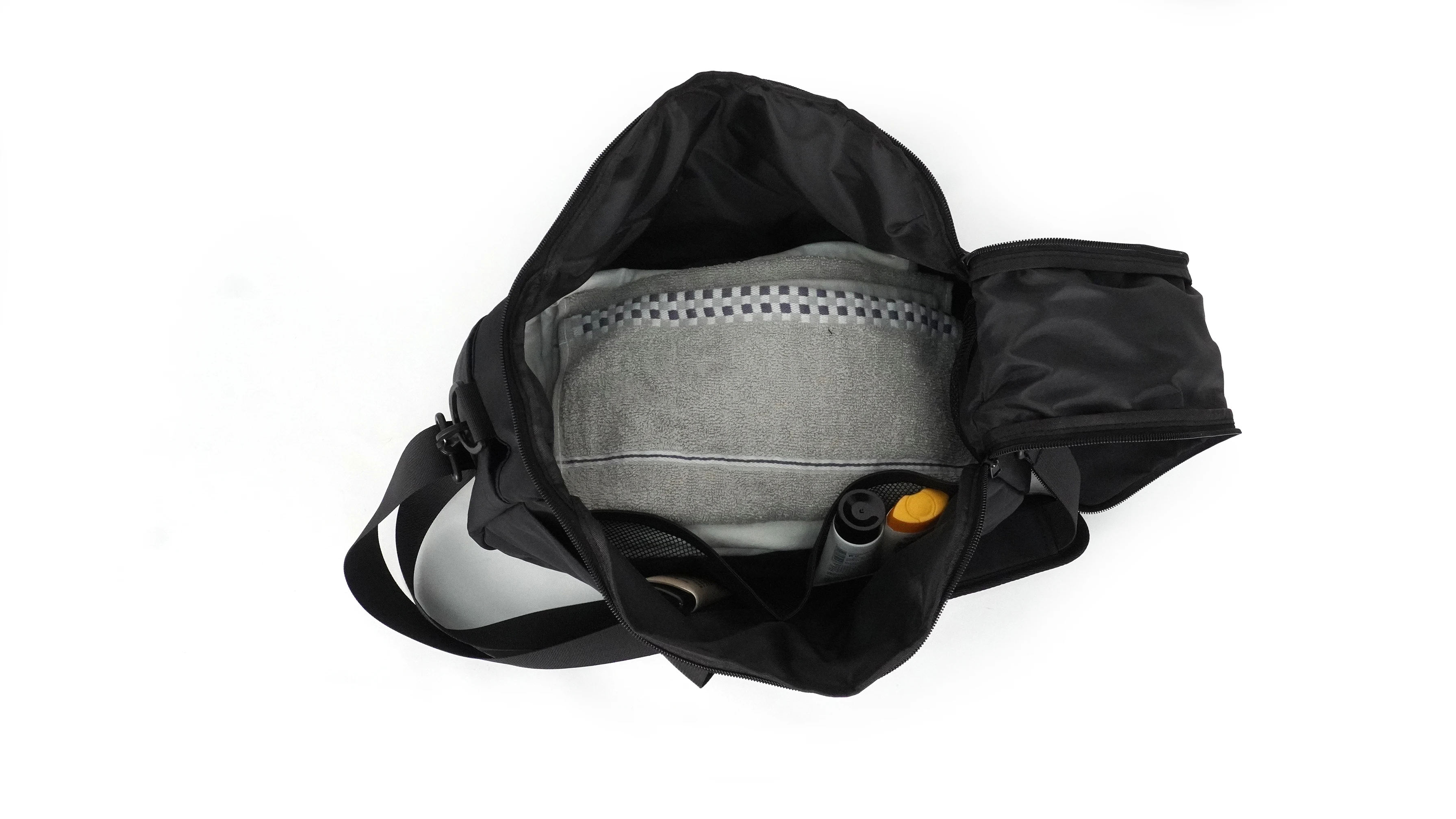 product casual gym bag large capacity lightweight water resistant holdall for travel fitness workout black featuring zipper shoe-4