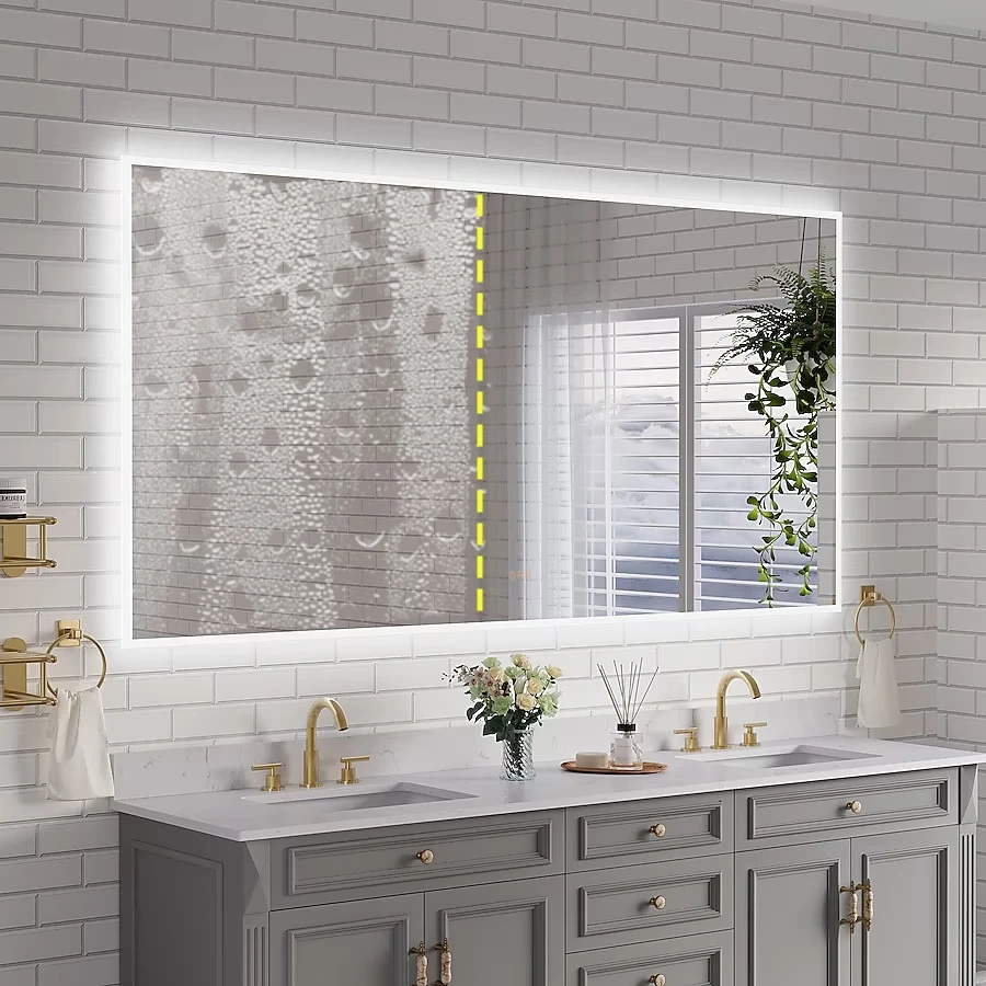 Power-Saving 0.4mm Ultra-Thin Anti-Fogging Solution Rectangle LED Mirror Demister for Bathroom
