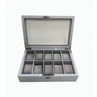 Moistureproof Unique Watch Box Men 10 Bright Gray Watch Storage Cases Box