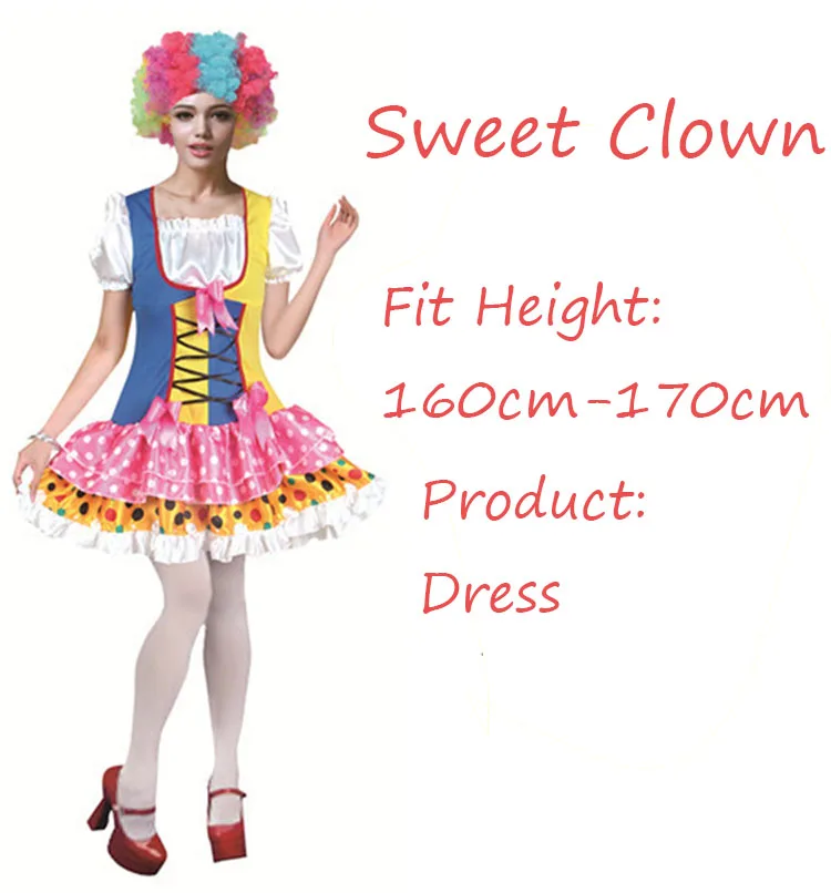 wear color material origin rainbow clown style costume set