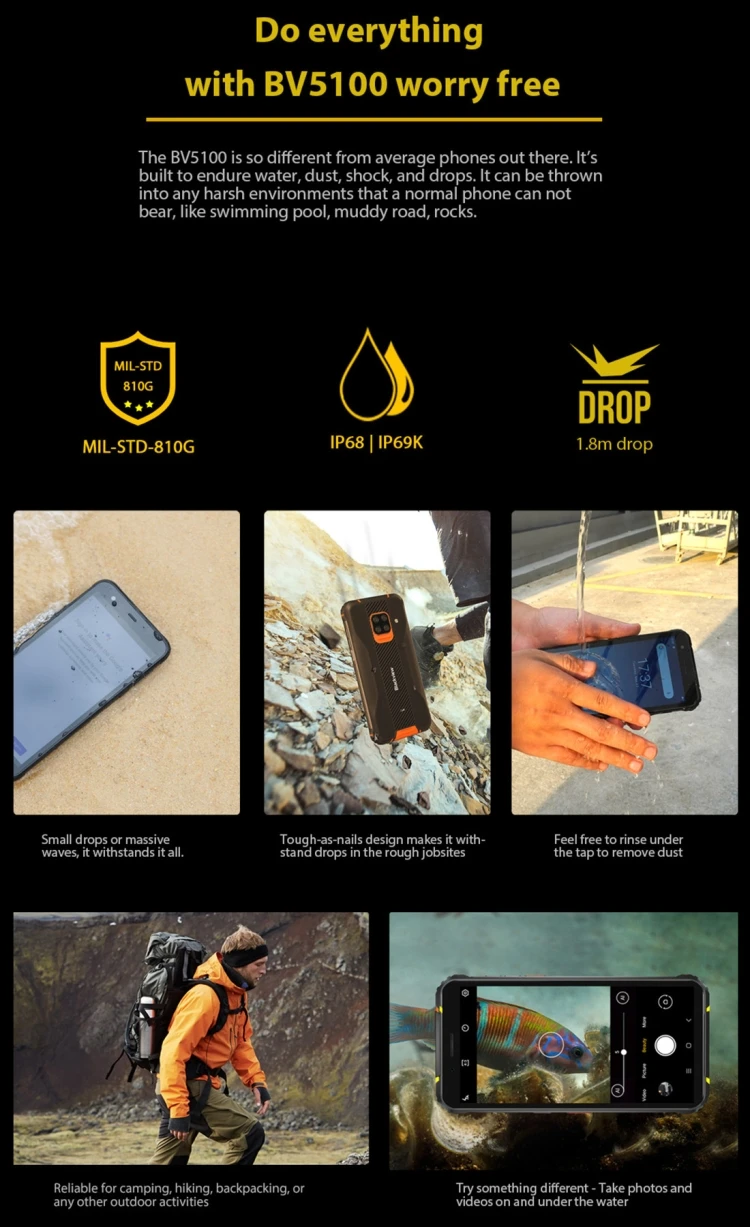 Blackview BV5100 2020 4GB+64GB/128GB Rugged 5.7 inch 5580mAh NFC 4G Android 10