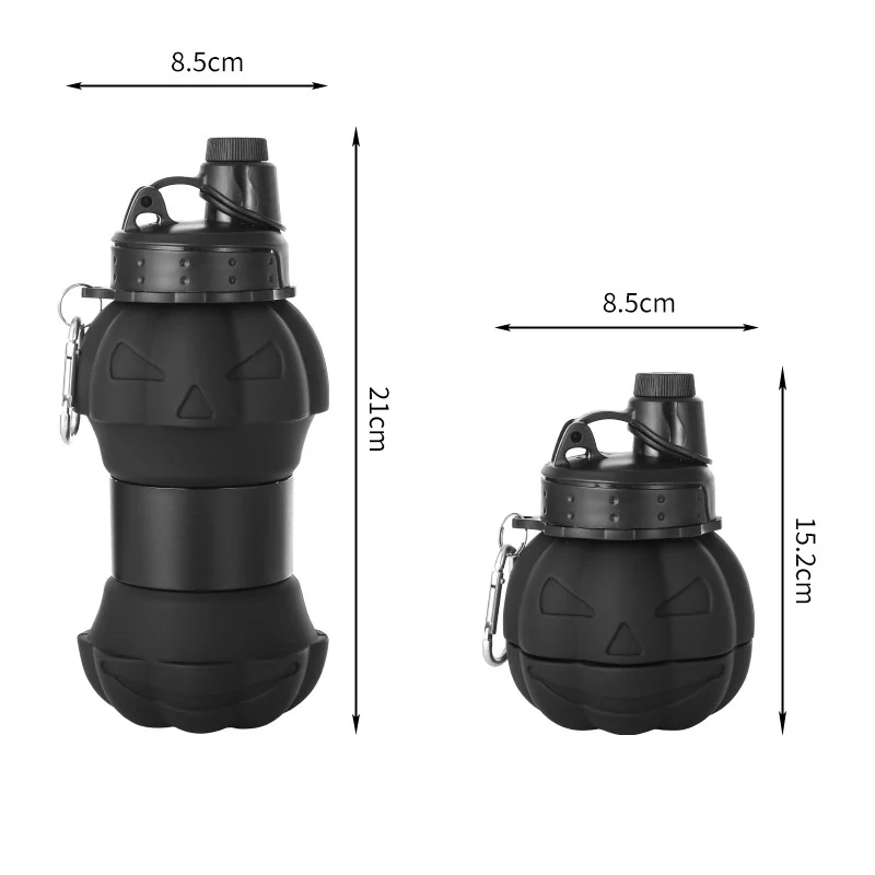 Cute pumpkin shape Folding Silicone Cup Outdoor Sports Travel Kettle Water Bottles portable