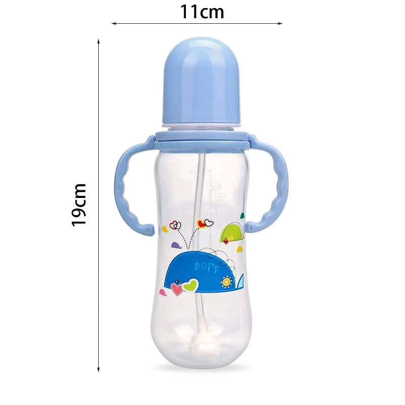 Wellfine Baby Feeder Bottle Sublimation Portable Feeding New Born Baby Sippy Cup High Transparent Silicone Nipples Bottles Set